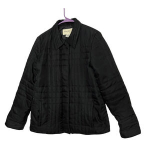 Eddie Bauer Women's Large Black Quilted Jacket Lightweight Style #1526